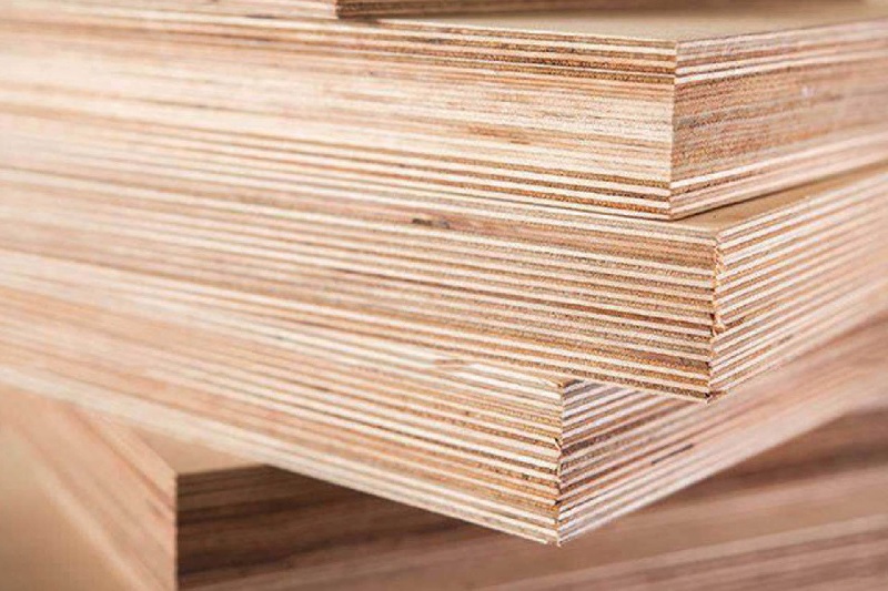 Mặt cắt thể hiện rõ từng lớp ép chồng lên và giống nhau của gỗ Plywood