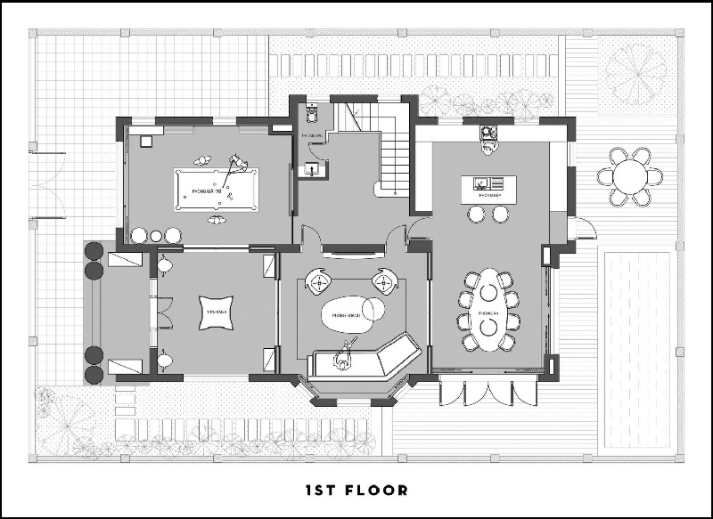 Mặt cắt của bản vẽ thiết kế nội thất